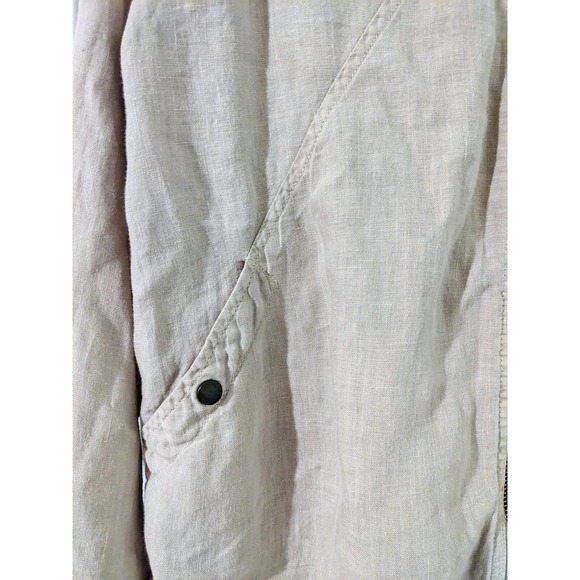 Tommy Bahama Linen Zip Front Jacket Lightweight Tan Casual Women‎ - Picture 6 of 9